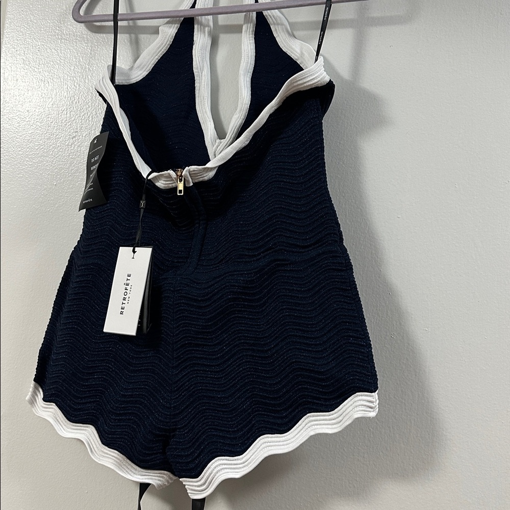 Retrofete Navy and White Jumpsuit - Picture 5 of 6
